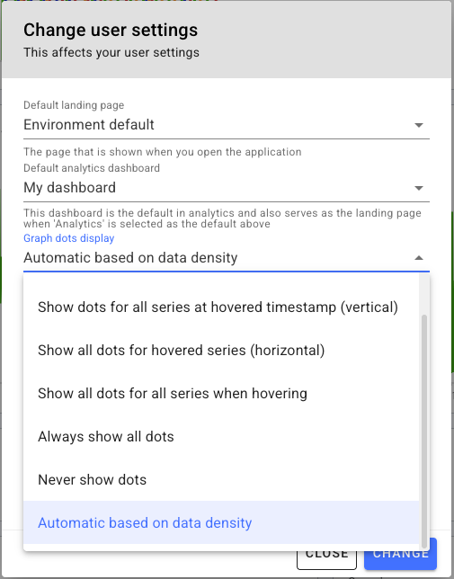 graph rendering options